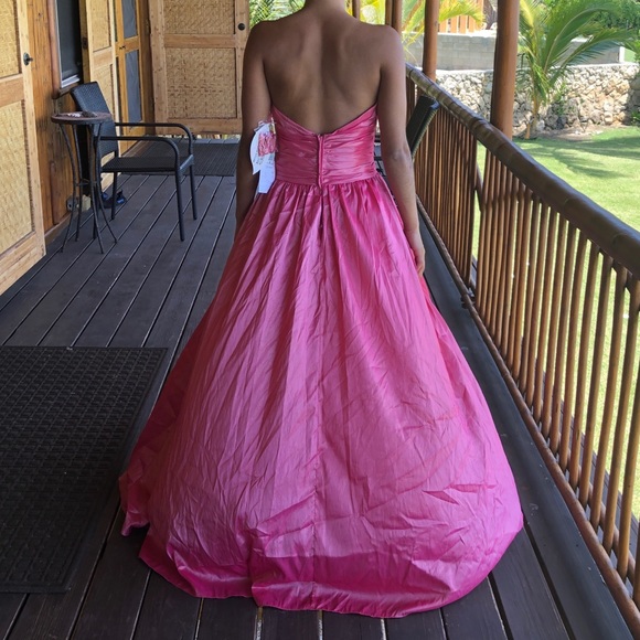Pink shimmer taffeta Maggie Sottero prom dress NWT - Picture 2 of 6